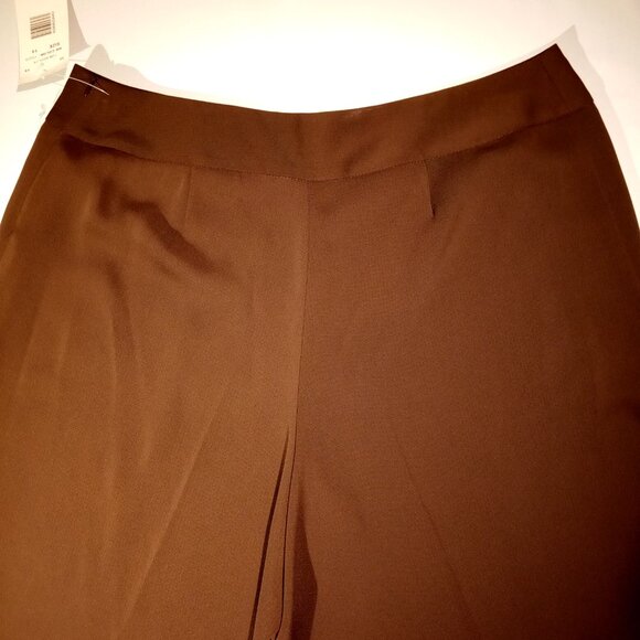Harve Benard Pants 14 Wide Leg Gauchos Brown Vintage Pockets Side Zip NWT - Picture 8 of 11